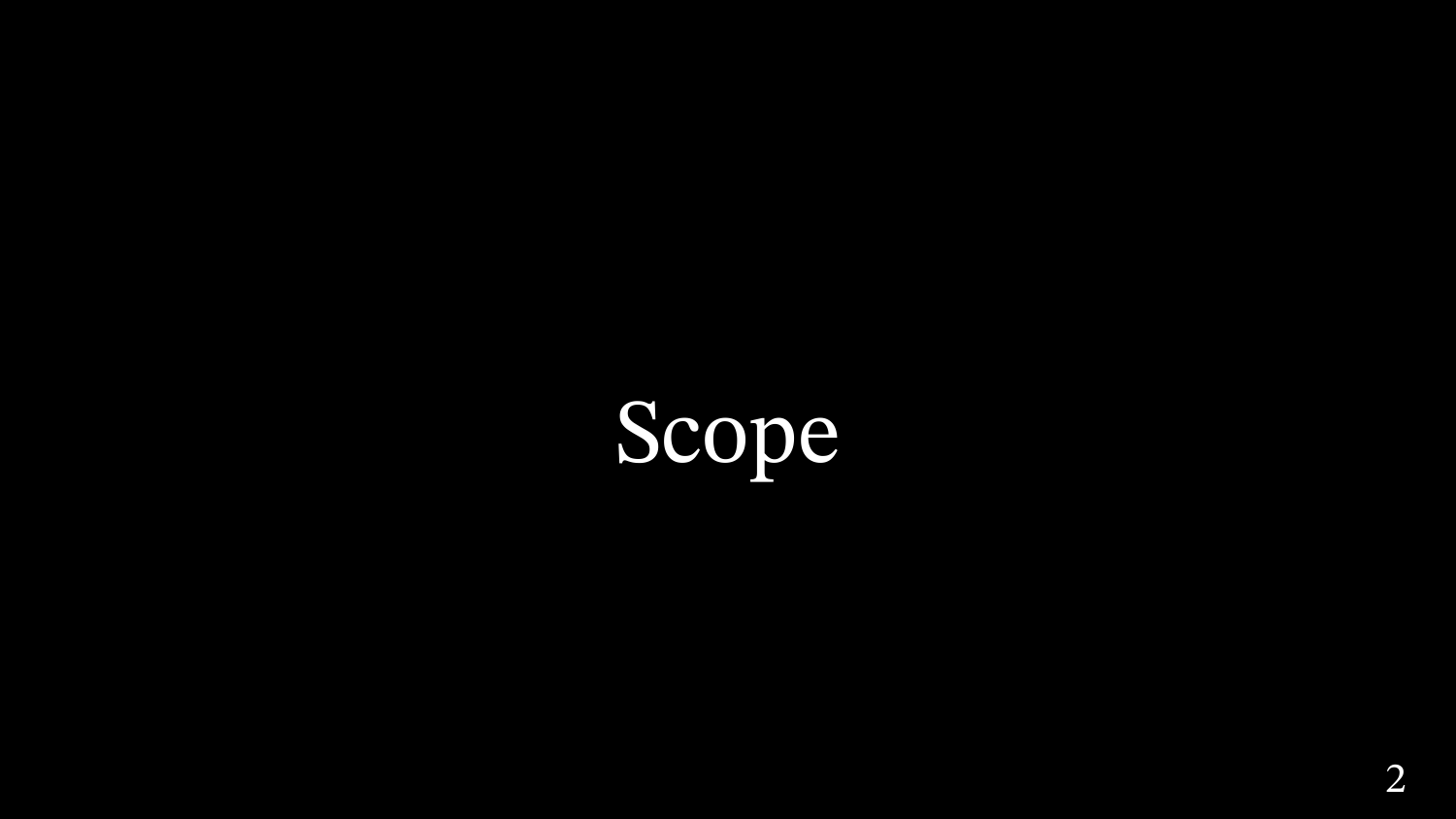 Slide titled Scope